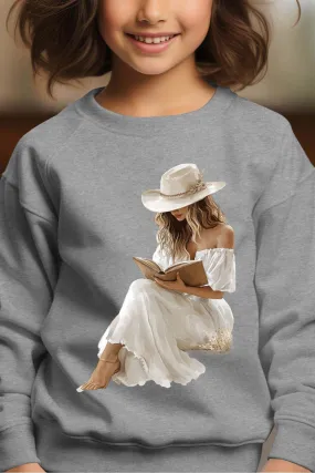 Mädchen-Lesemütze – Rundhals-Sweatshirt für Mädchen