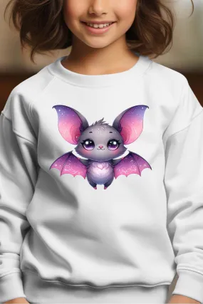 Rosa Fledermaus – Rundhals-Sweatshirt für Mädchen