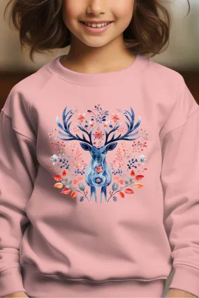 scandinav deer - Rundhals-Sweatshirt für Mädchen